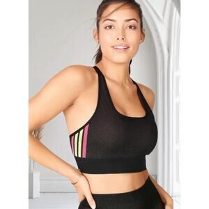 Fabletics Women's Ainsley Seamless Low Impact Sports Bra Black Small New NWT